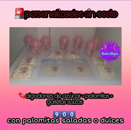 Algodones +palomitas pequeñas +galletas suizas 