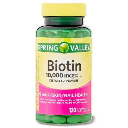 Biotin de 10,000mcg 120 cápsulas Spring Valley 