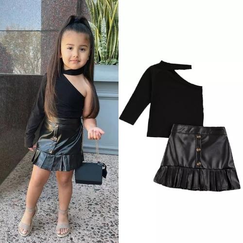  blusa 1 manga +falda leather 