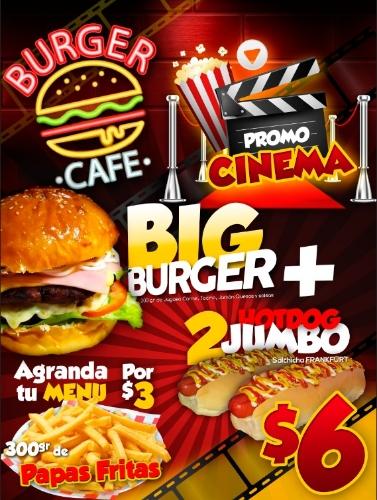 Combo Cinema Big Burger + 2 Hot Dog Jumbos🌭