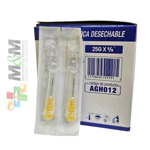 Aguja 25G X 5/8" caja x100 unidades 