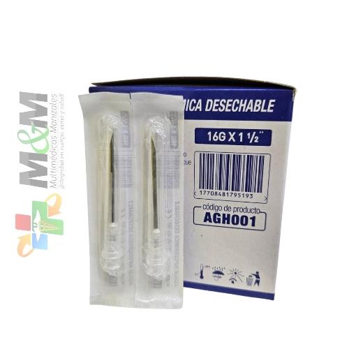 Aguja 16G X 1 1/2" caja X100 unidades 