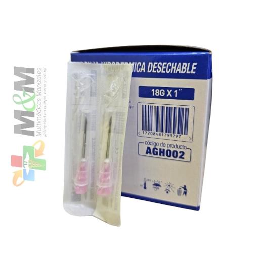Aguja 18G X 1" caja x100 unidades