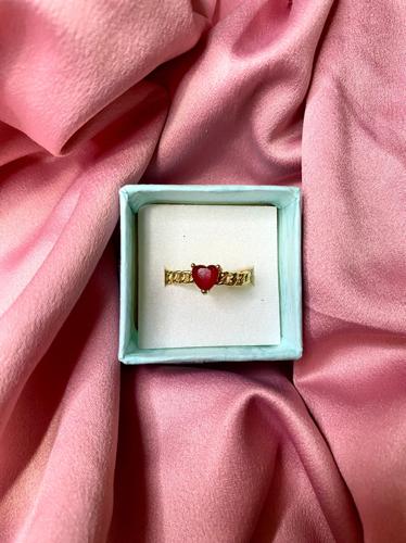 Anillos ajustable corazón rojo