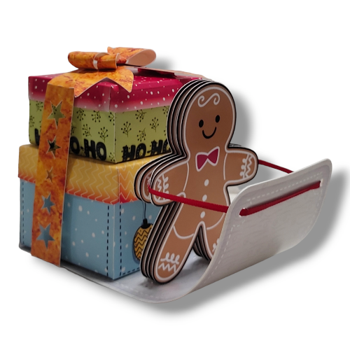 Caja de Regalo en forma de trineo Galleta de Jengibre (No incluye regalo)