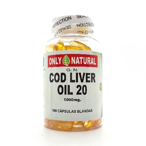Aceite de Hígado de Bacalao Only Natural 1.000mg 100 cápsulas