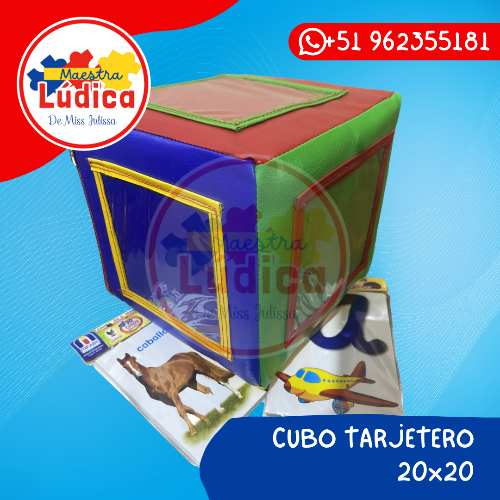 CUBO TARJETERO Con Tarjetas Animales y Vocales