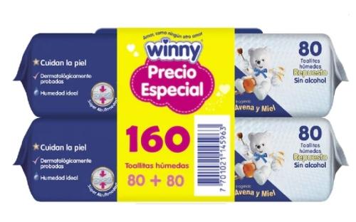160 Toallitas hum winny avena miel 80+80 Prom