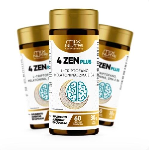 4 zen plus triptofano + melatonina + zma + b6 60caps