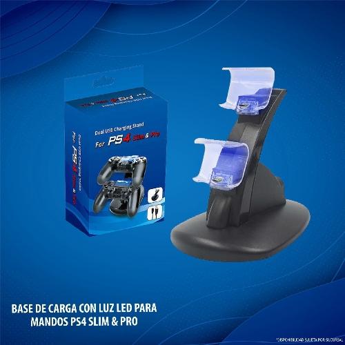 Base de carga con luz led para mandos PS4 SLIM Y PRO