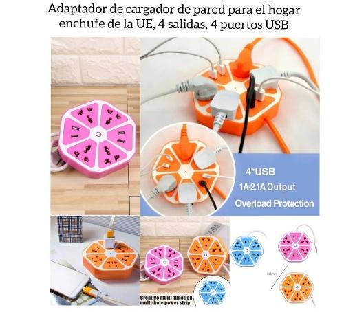 Adaptador multi toma con entradas USB