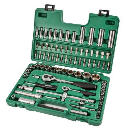 1/4" - 1/2" JUEGO DE COPAS MÉTRICO 6PTS Y PUNTAS, 86PCS

