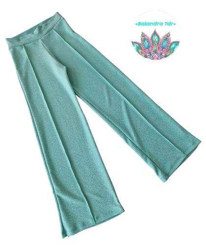 Pantalón de vestir pierna ancha stretch menta