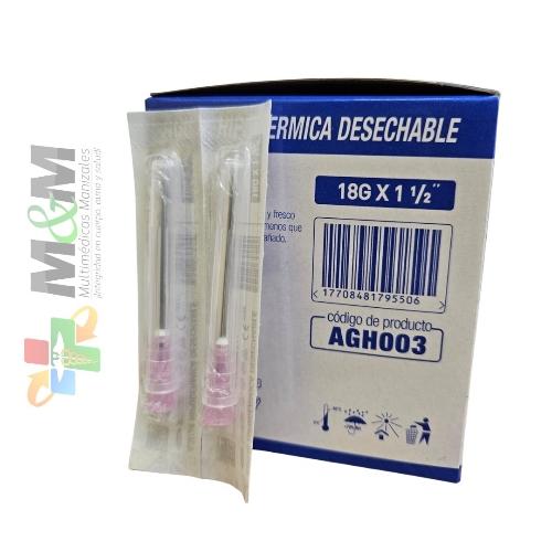 Aguja 18G X 1 1/2" caja x100 unidades 