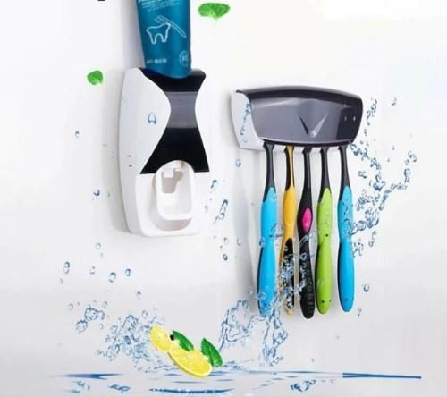 Dispensador de crema dental y organizador de dientes