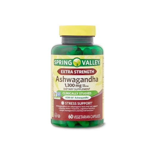 Ashwagandha KSM66 Spring Valley, (60 Cápsulas, 30 Servicios 1.300mg)
