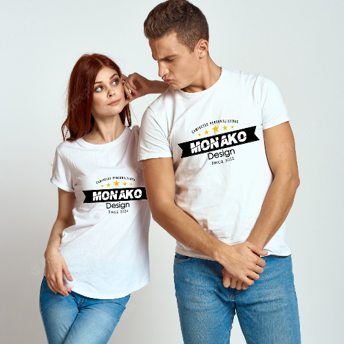 Camisetas para parejas piel de durazno