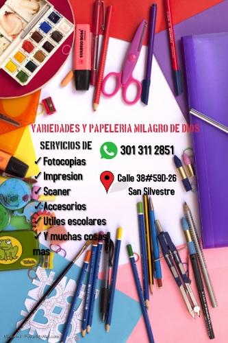 Variedades y papeleria El Milagro de Dios