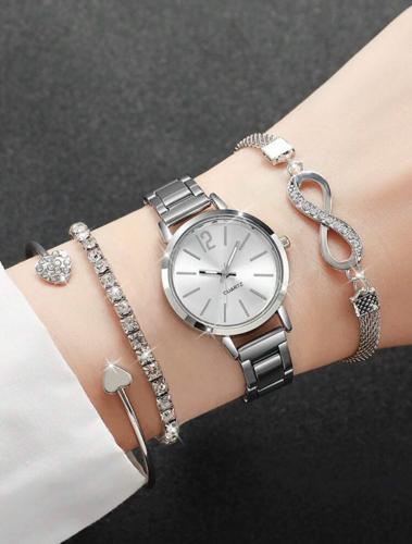 4pcs set reloj silver✨