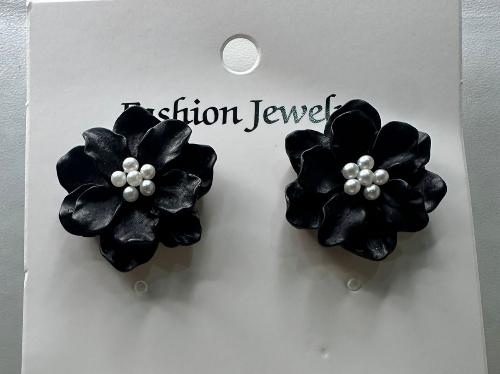 Aretes flor negra 