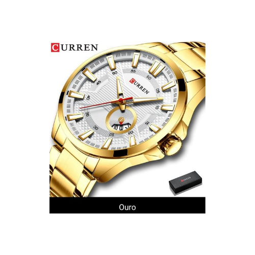 CURREN Relógio De Quartzo Masculino Casual em Aço