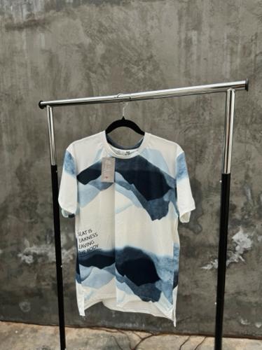  #0236 (M) franela deportiva azul con blanco 