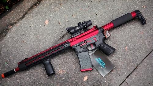APS Límite edición custom M4 AEG Gearbox Esilveredge RED DRAGON RD