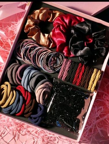 1113 piezas minimalista sólido elástico lazo para el cabello, lazos para el cabello de las señoras, bandas elásticas de goma para el cabello, juego de