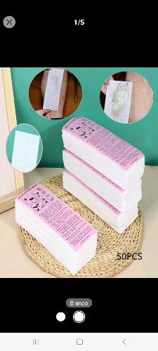1 caja/50 piezas Tiras de papel para depilación con cera para crema depilatoria, herramienta auxiliar de depilación 