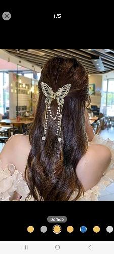 1 pieza de decoración de perlas de imitación para mujer, diseño de mariposa, pinza para el pelo elegante a la moda para decoración del cabello