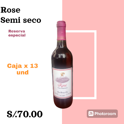 Rose semi seco viña parras de ICA x 12 und de 750 ml 