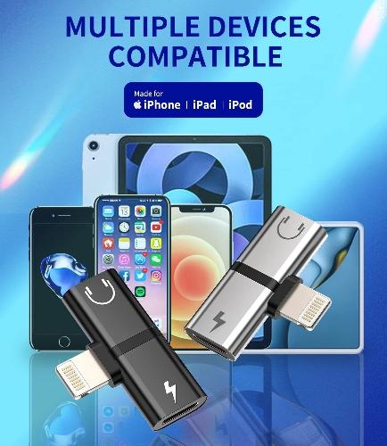 Adaptador lightning a cargador u audifonos
