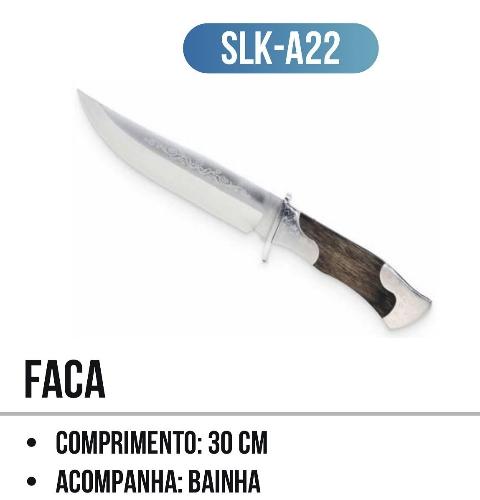  Faca De Caça Grande Churrasco Modelo Luxo Fulltang Inox 35cm A22