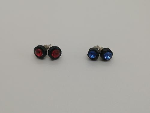 Aretes azul y rojo