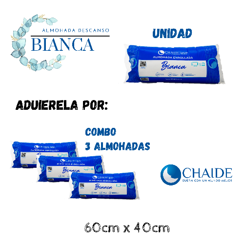 Alm Descanso CHAIDE BIANCA 60cm x 40cm (Combo x 3)