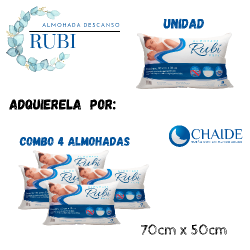 Alm Descanso CHAIDE RUBI 70cm x 50cm (Combo x 4)