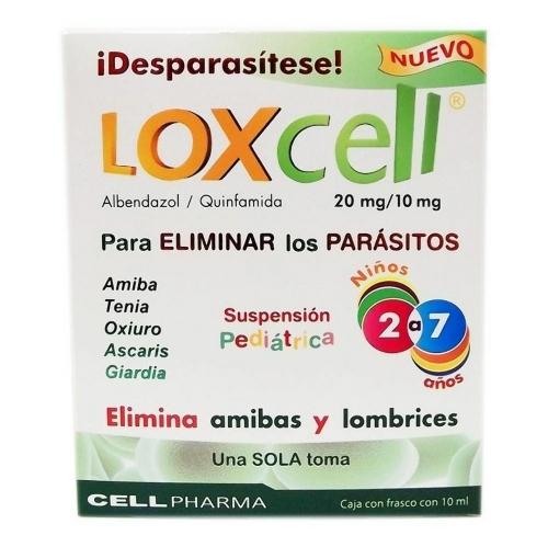Albendazol/Quinfamida Loxcell ped 200/100mg 10ml 