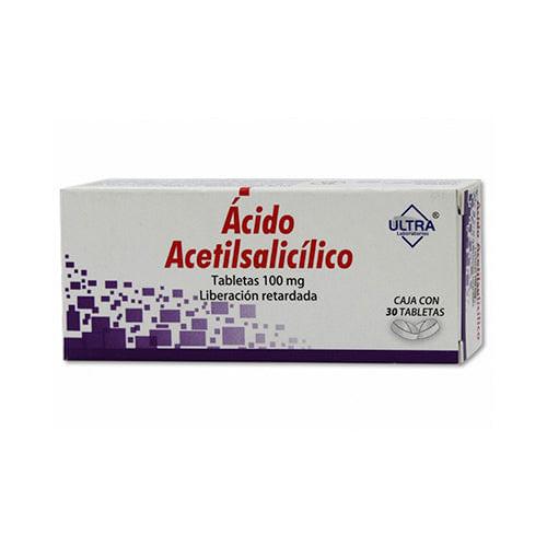 Ácido acetilsalicílico 30 tab 100mg ult159