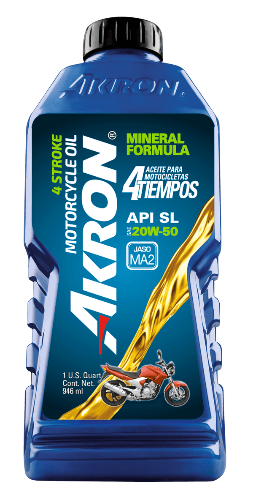 AKM2050-1 ACEITE PARA MOTOS 4T SAE 20W-50 SL JASO MA2 946 ml