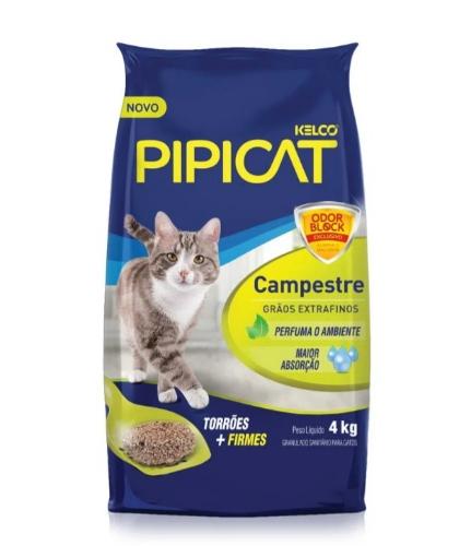 Areia sanitária para gatos Pipicat Campestre - 4 kg