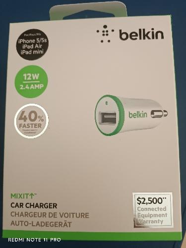 ADAPTADOR AUTO BELKIN 12W 2.4Amp