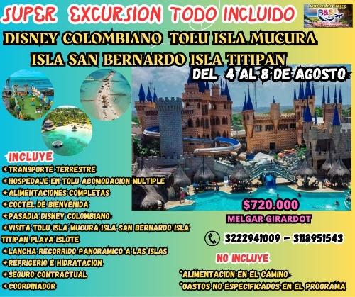 Excursión al Disney Colombiano cupo adicional para niños (a) de 3 años 