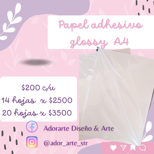 Adhesivo glossy por hoja