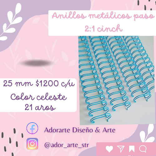 Anillo celeste 🩵 25 mm