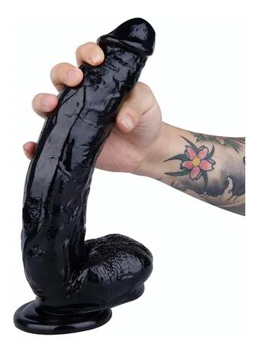Consolador realista color negro de 32 cm