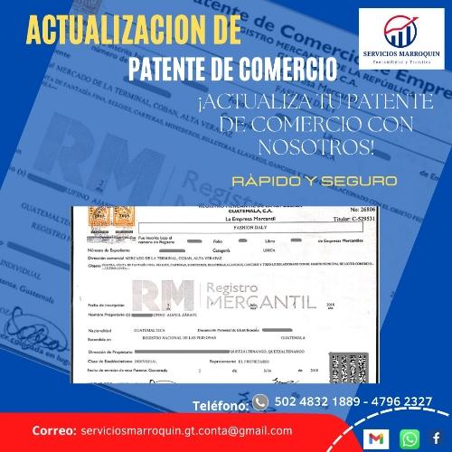 ACTUALIZACIÓN DE PATENTE DE COMERCIO