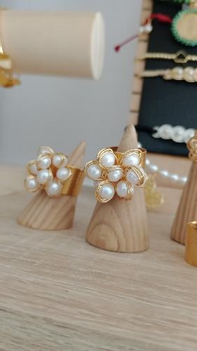 Anillo racimo perlas 