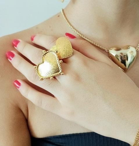 Anillo corazón bisel