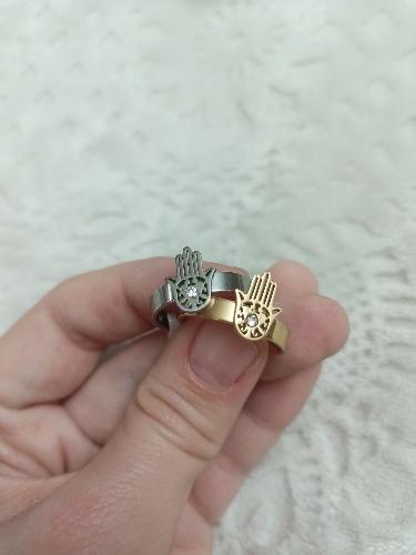 Anillo manita Hamsa dorado o plateado (#)