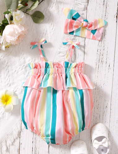 Body de tirantes de rayas multicolor